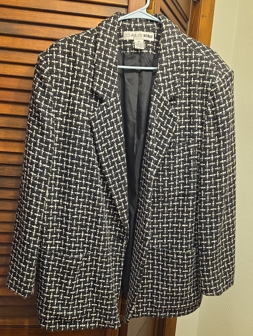 Chaus Black & White Tweed Blazer Jacket